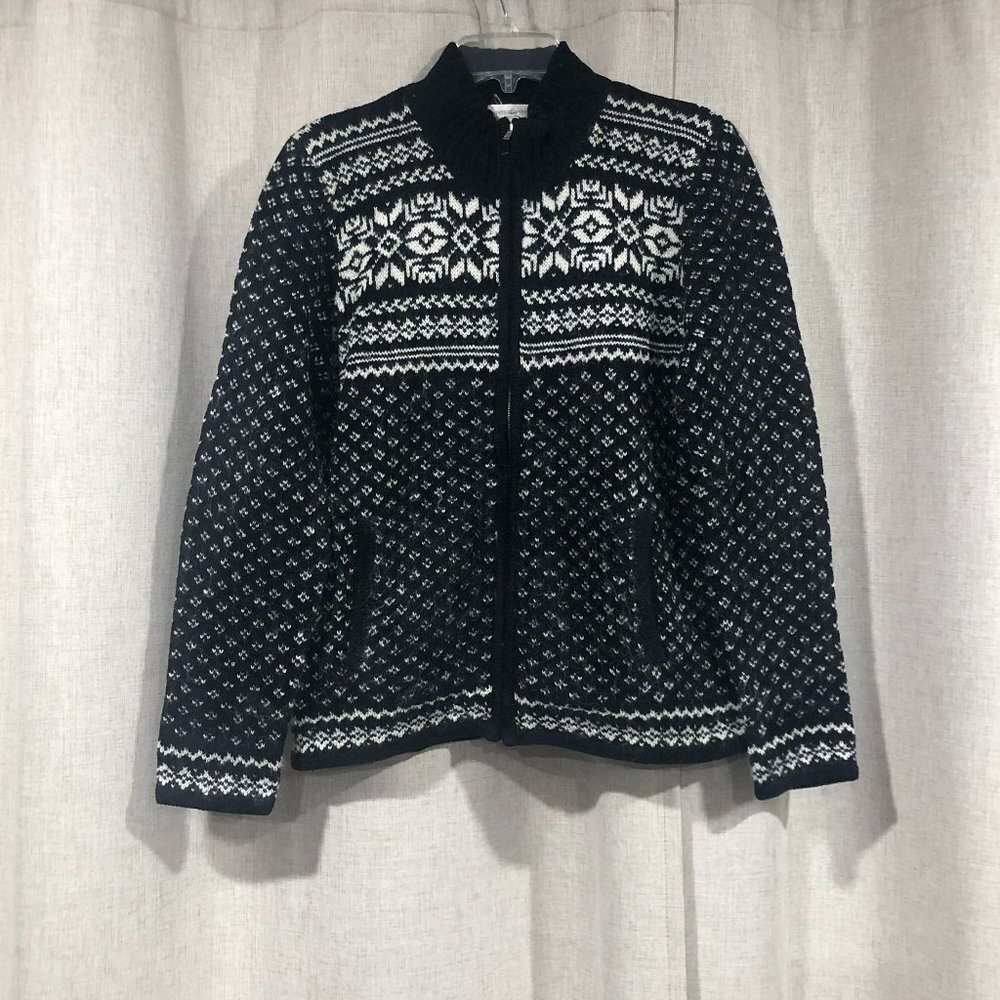 Vintage Jones New York sweater cardigan fair isle wool blend Y2K cabinco…